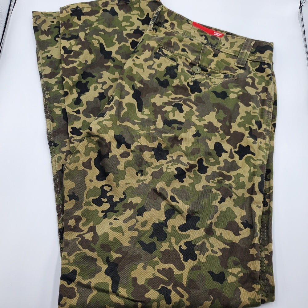 Jordan Craig Mens Camouflage Straight Leg Chino Pants Green Brown 38x32 Camo
